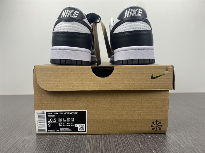 nike dunk low next nature white black (w) - dd1873-102