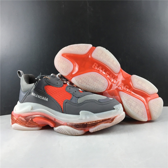 bl triple s trainers clear sole red grey 541624 w09oh 1010