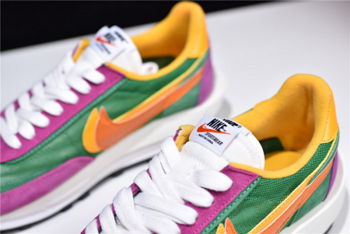 sacai nike ldv waffle green pink yellow bv0073-301
