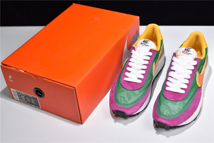 sacai nike ldv waffle green pink yellow bv0073-301
