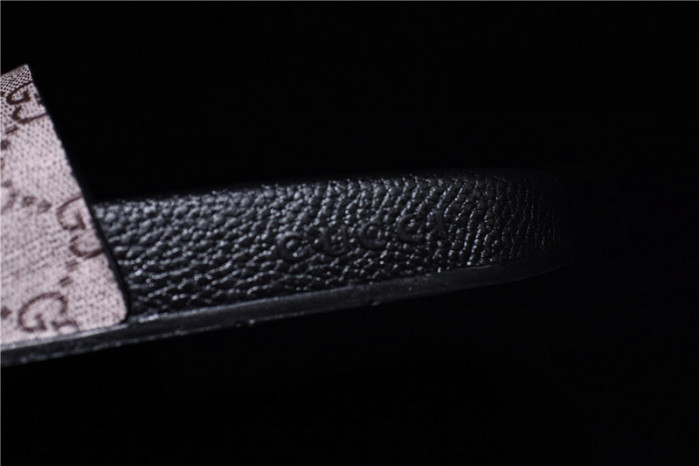 gc leather slide sandal with plaid