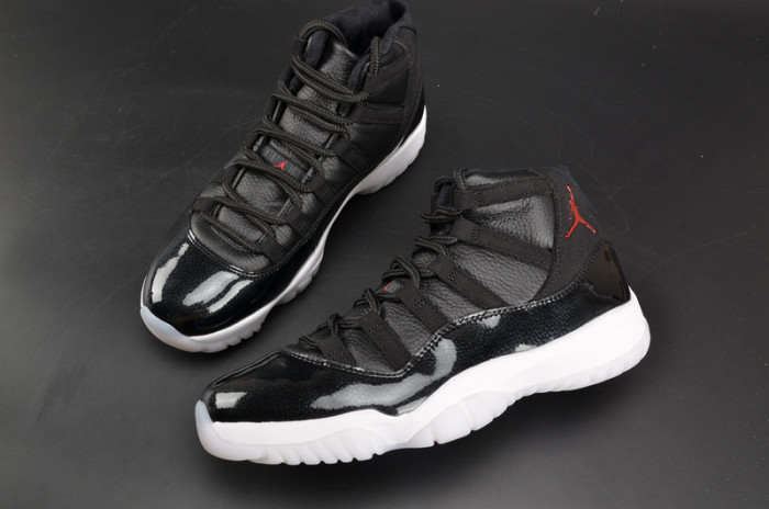 jordan 11 retro bp "72-10" black mens 378037-002